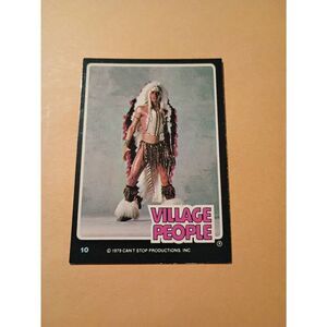 Vintage 1979 Village People Trading Card #10 Disco Era Vintage Music Collectible
